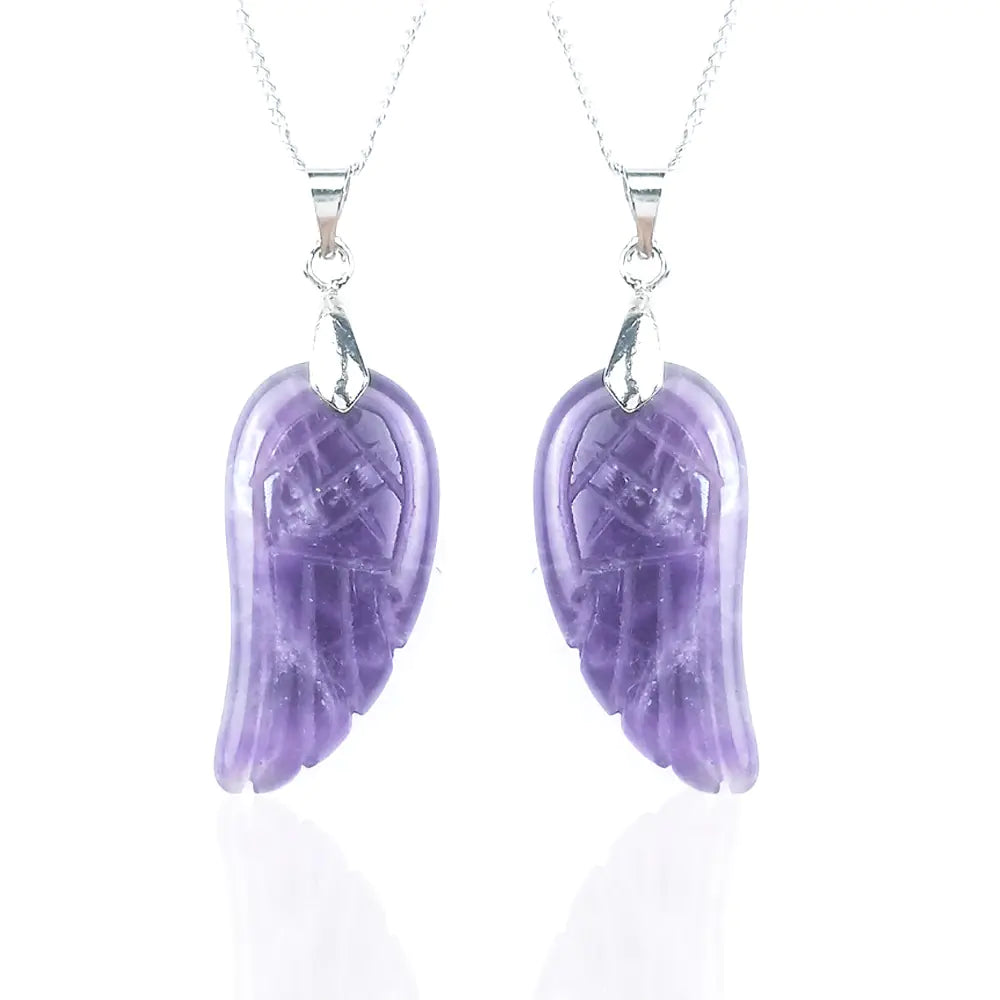 Elegant Amethyst Angel Wings Necklace