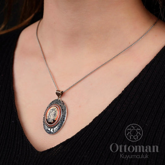 Women's Micro Stone Necklace – Letter Engraved - Silver Whisper