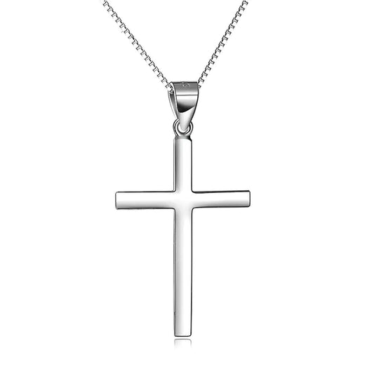 Sterling S925 Silver Cross Charm Necklace