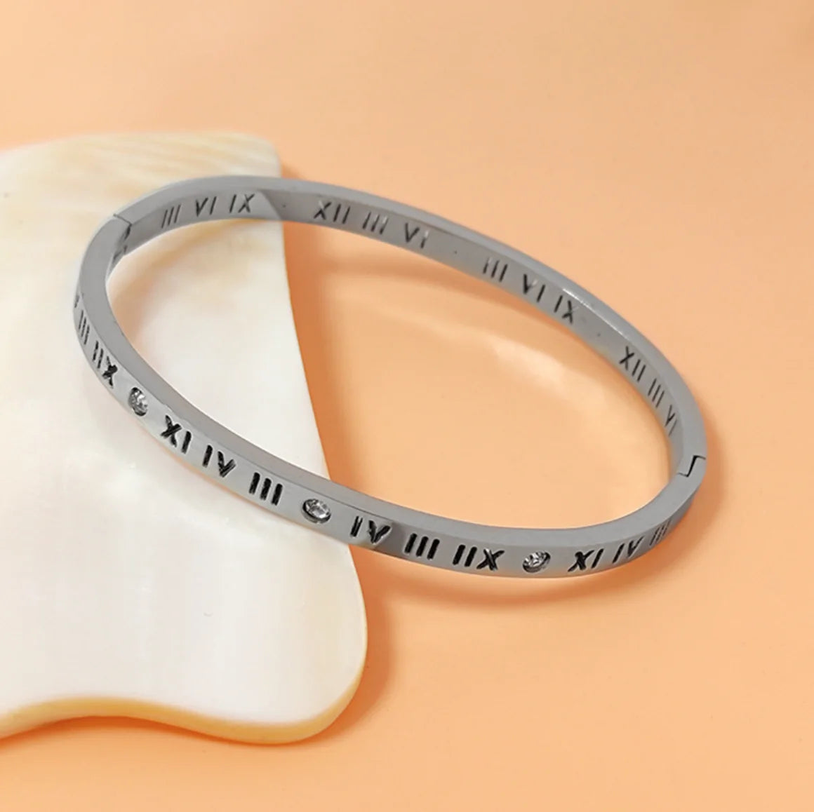 Ladies' Titanium Roman Diamond Bracelet