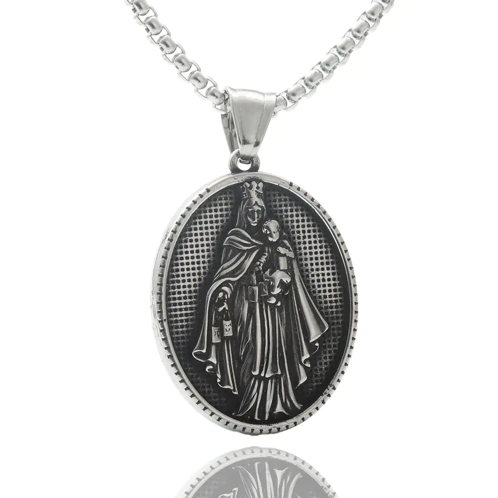 Titanium Punk Portrait Chain Necklace