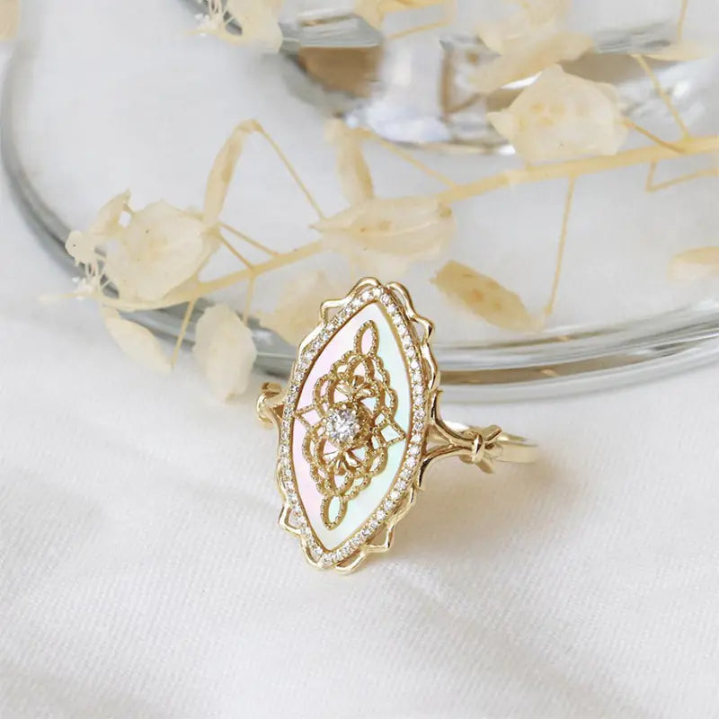 925 Silver Shell Zircon Women’s Ring