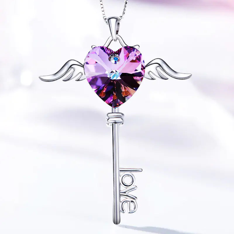 Sterling Silver Swarovski Heart Necklace