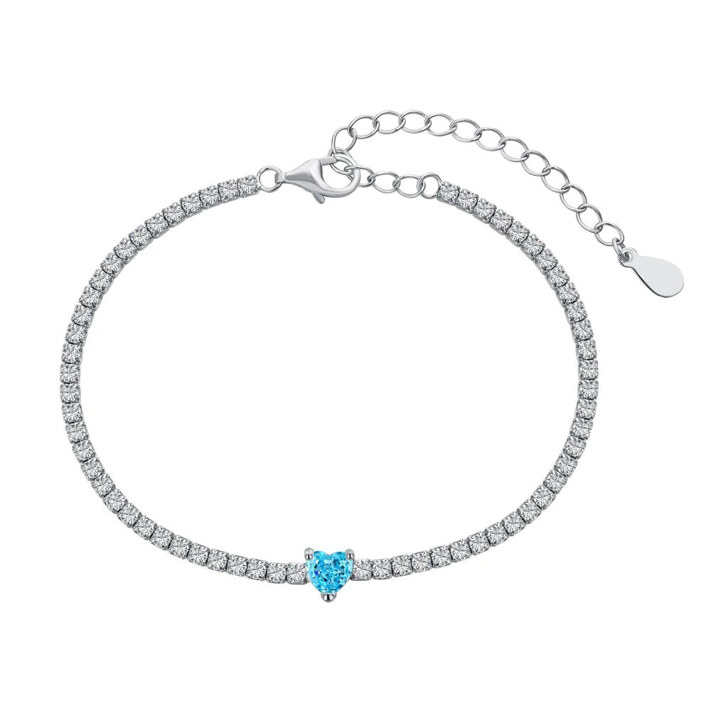 S925 Sterling Heart Bracelet for Women